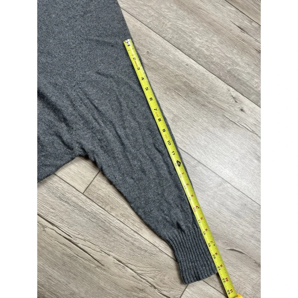 C&C California Cropped Sweater Women Size M Cashmere Wool Blend Gray Turtleneck